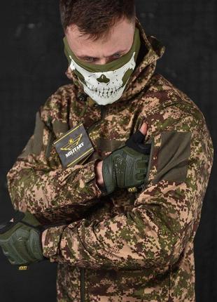 Тактична куртка весняна софтшелл армійська з капюшоном мультикам8 фото
