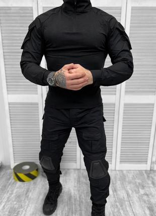Польова форма для поліції тактичний костюм чорний сорочка убак...1 фото