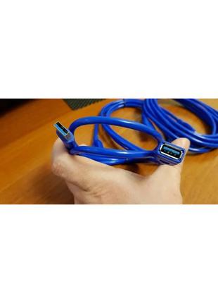 Толстий кабель usb 3.0 подовжувач 1/1.5/3/5м мама пара синій7 фото