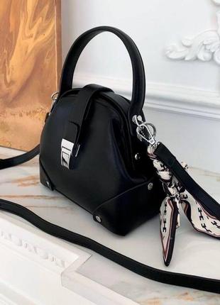 Жіноча сумочка через плече екошкіра клатч з екошкіри чорний7 фото