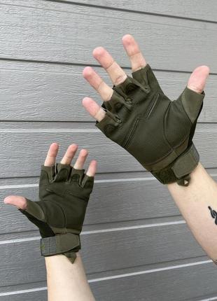 Тактичні армійські рукавички зсу без пальців військові відкрит...4 фото