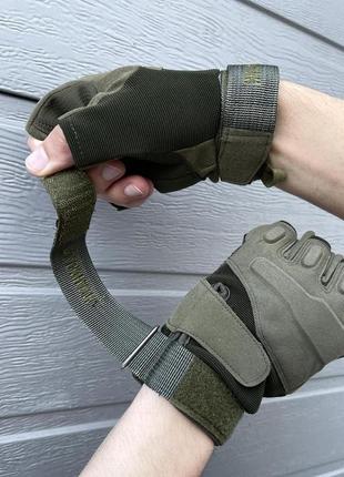 Тактичні армійські рукавички зсу без пальців військові відкрит...5 фото