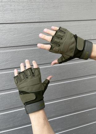 Тактичні армійські рукавички зсу без пальців військові відкрит...6 фото