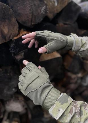 Тактичні армійські рукавички зсу без пальців військові відкрит...7 фото