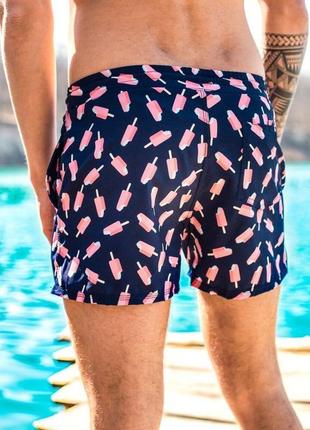 Короткі чоловічі шорти пляжні для купання та плавання з принто...4 фото