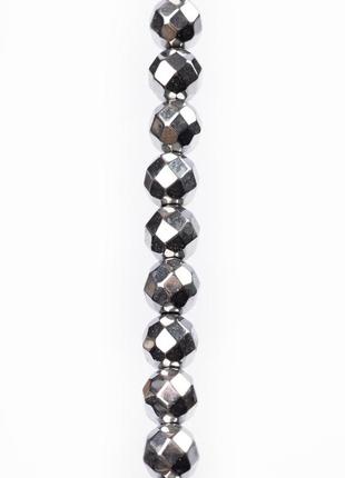 Гематит натуральный камень для браслетов и подвесок бусины для рукоделия на нитке 39-41 см диаметр 6 мм1 фото