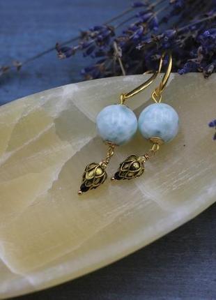 Нежны серьги из ангелита