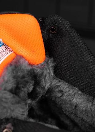 Чоловічі зимові теплі черевики якісні еко-шкіра чорні спортивн...5 фото