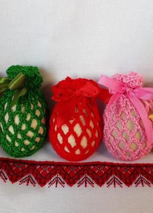 Пасхальный декор пасхальное украшение для яиц вязаные сеточки на пасхальные яйца...