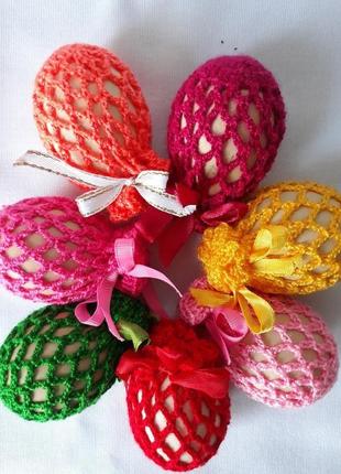 Пасхальный декор пасхальное украшение для яиц вязаные сеточки на пасхальные яйца...