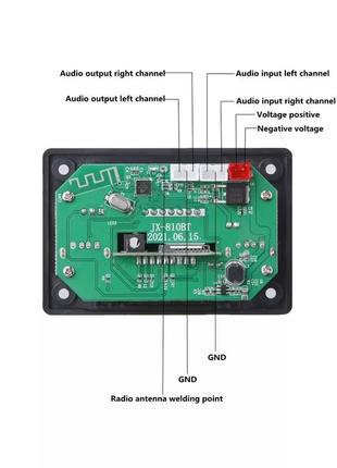 Беспроводной bluetooth 5,0 модуль мр-3, tf-карта/usb/fm. питание 6-14v4 фото