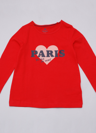 Піжама для дівчинки червона з принтом я люблю париж3 фото