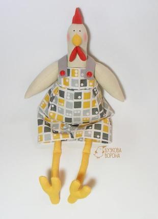 Петушок в стиле тильда желто-серый, игрушка2 фото