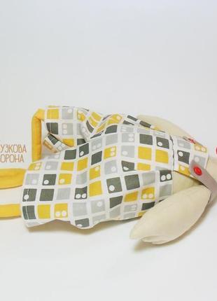 Петушок в стиле тильда желто-серый, игрушка5 фото