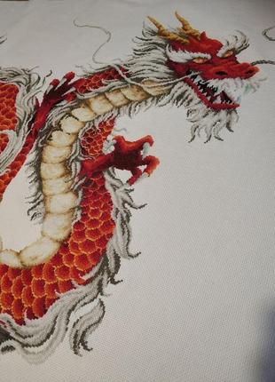 Вишита картина китайський дракон доме ручна вишивка хрестиком 70*902 фото