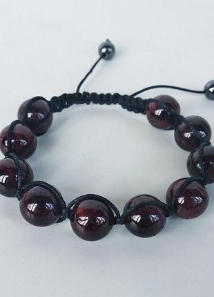 Браслет шамбала из натурального камня гранат