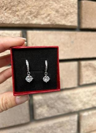 Срібні сережки з фіанітами 925