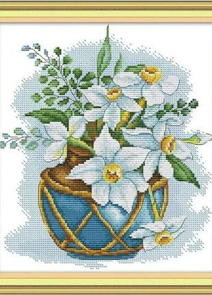Набір для вишивання за нанесеною на канву схемою "blooming" .aida 14ct printed, 28*31 см