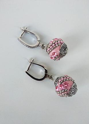 Серьги из керамики " рассвет " ( ручная работа )