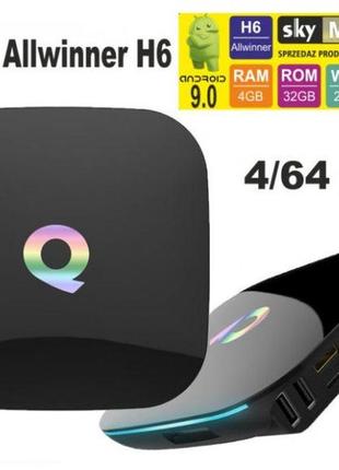 Приставка q plus 4/64 smart tv box android 9.0 андроїд смарт тв