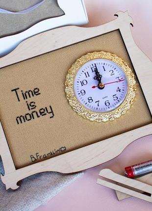 Настільний годинник "time is money"2 фото