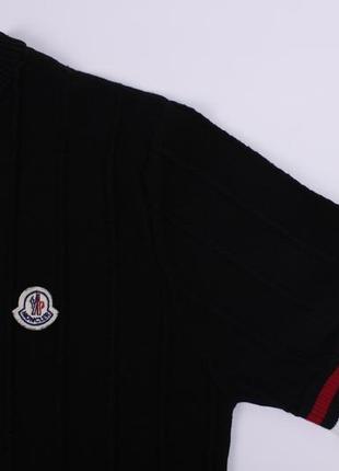 Чоловіча футболка moncler з гумкою внизу та на рукавах, колір чорний, різні розміри3 фото