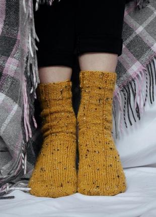 Шерстяні шкарпетки ручної роботи, хендмейд носки3 фото