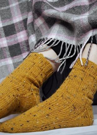 Шерстяні шкарпетки ручної роботи, хендмейд носки5 фото