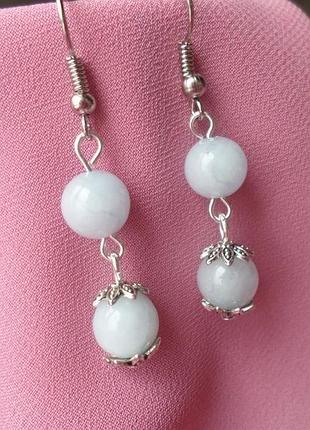 Сережки з натурального агата