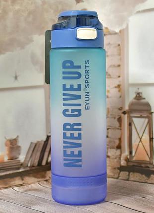 Уцінка!спортивна пляшка пластик 1л (синьо-фіолетова)1 фото
