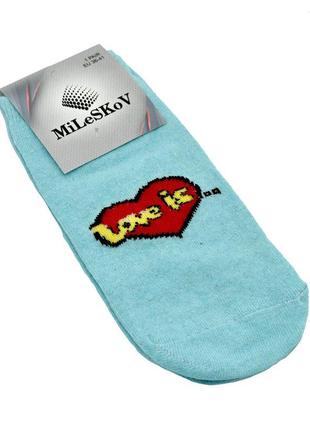 Шкарпетки жіночі з написом (бірюзові)2 фото