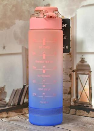 Уценка! пляшка спортивна пластик 1 л (синьо-рожева)2 фото