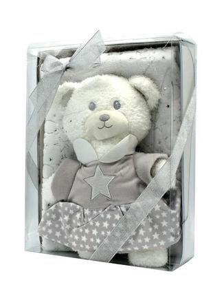 Уценка! м'яка іграшка з пледом "ведмедик" (сіра)