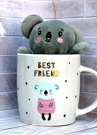 Фарфорова чашка "м'яка іграшка" 400мл (коала) 2