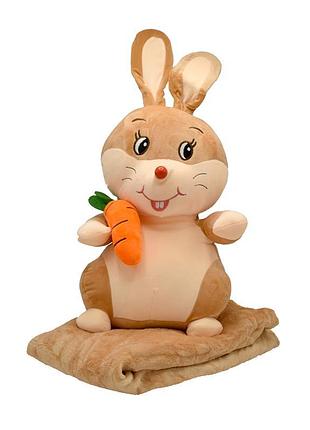Іграшка з пледом усередині "зайчик" (світло-коричнева)