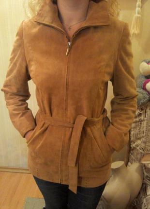 Кожаная куртка (жакет) cabrini,оригинал,натуральная замша2 фото