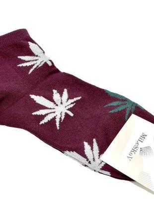 Шкарпетки жіночі з принтом (бордові)