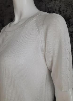 Біла шовкова кофтина з коротким рукавом2 фото