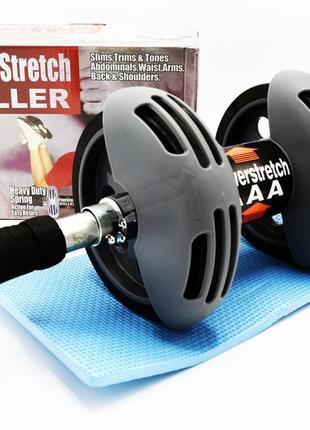 Тренажер колесо подвійної дії power stretch roller для преса, ...