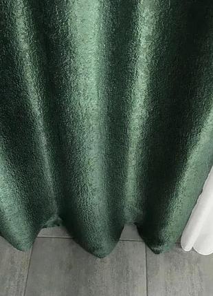 Готовий комплект штор блекаут софт на тасьмі захист на 80% колір зелений4 фото