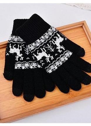 Рукавиці для сенсорних екранів touch gloves black deer (чорні)