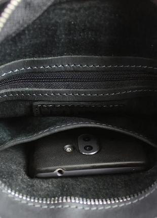 Сумка мужская кожаная на плечо, сумка через плечо черная4 фото