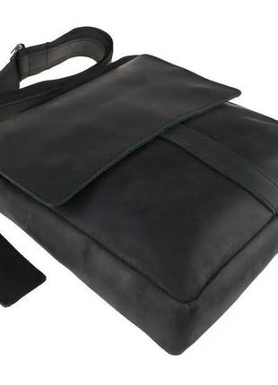 Сумка кожаная мужская на плечо, сумка через плечо черная3 фото