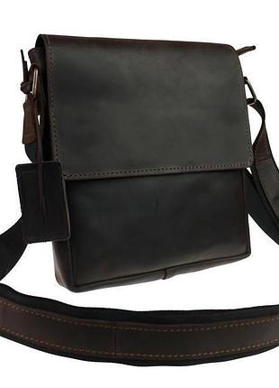 Сумка мужская кожаная на плечо коричневая