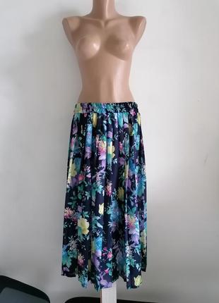 👜винтажная юбка миди в складку 👜плиссированная юбка миди в цветочный принт в стиле marni2 фото