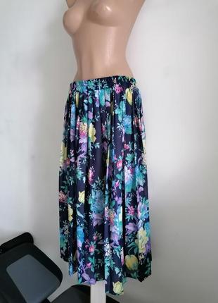 👜винтажная юбка миди в складку 👜плиссированная юбка миди в цветочный принт в стиле marni3 фото