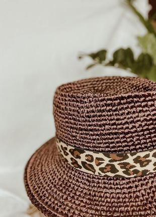Легкая летняя шляпа федора с полями 6-7 см8 фото