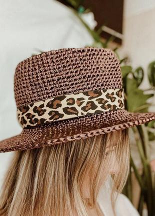 Легкая летняя шляпа федора с полями 6-7 см6 фото