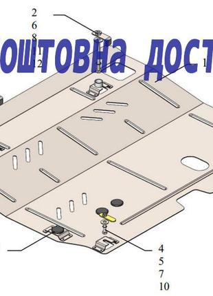 Защита двигателя nissan altima (2016-2018) (защита двигателя ниссан алтима) кольчуга