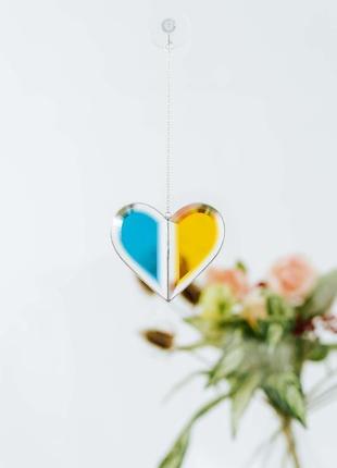 Витражный сувенир, сувенир из стекла, подарок, украинское сердце9 фото